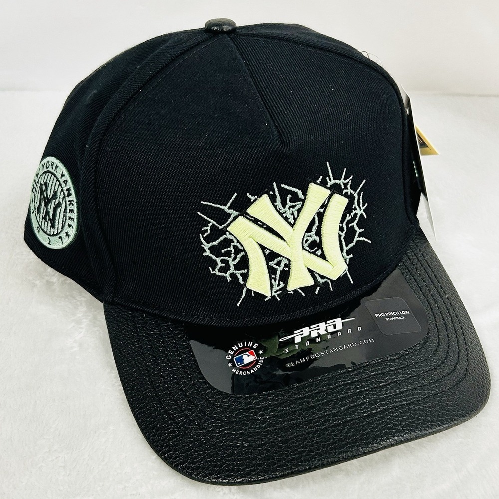 New York Yankees Pro Standard Neon Green Black A-Frame Hat Cap Adjustable Strap